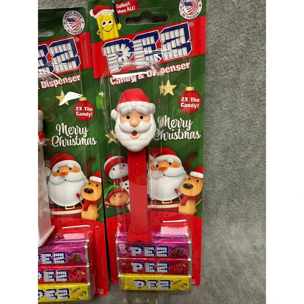 PEZ‎ Candy Christmas Dispensers with Candy 4 Sets Elf Reindeer Snowman Santa